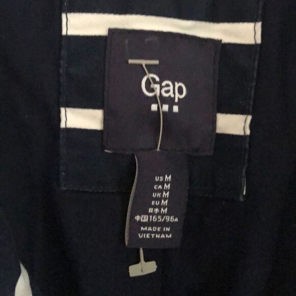 GAP Navy and white double breasted, striped nautical jacket, pea coat size M - Picture 2 of 7